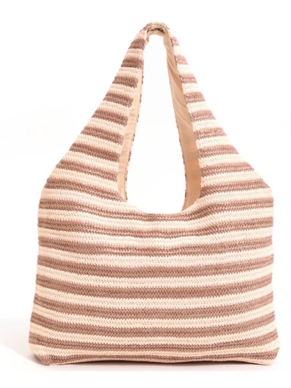 Beach Riot Nantucket tote Striped Knit Shoulder Bag - Beige & Cream